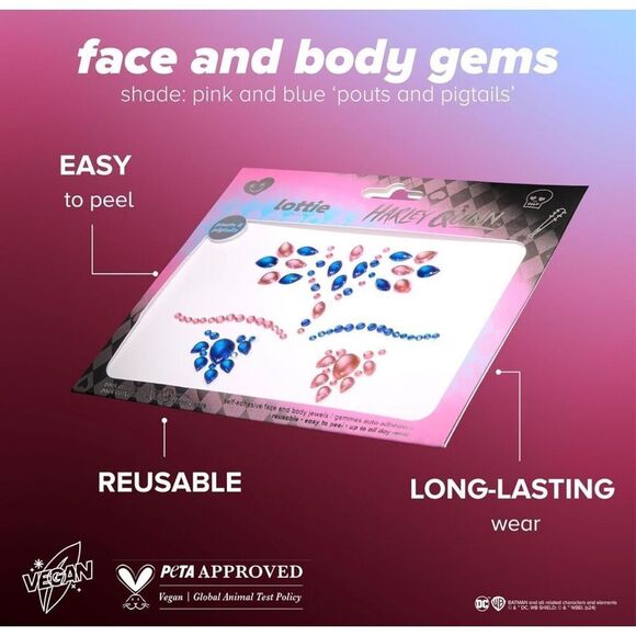 Lot of TWO (2) Lottie London NEW face gems kits - pink and blue - Picture 2 of 8